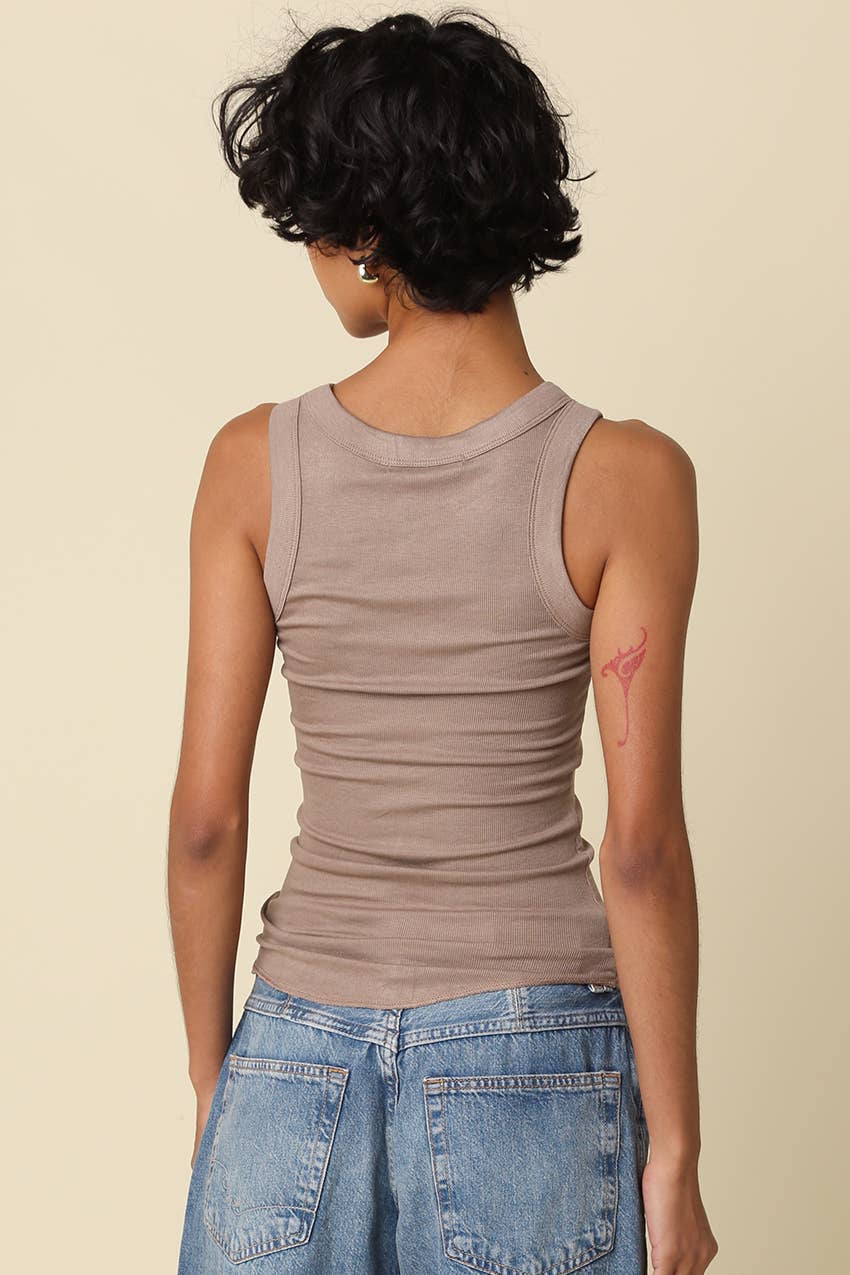 Basic Ribbed Tank // sand