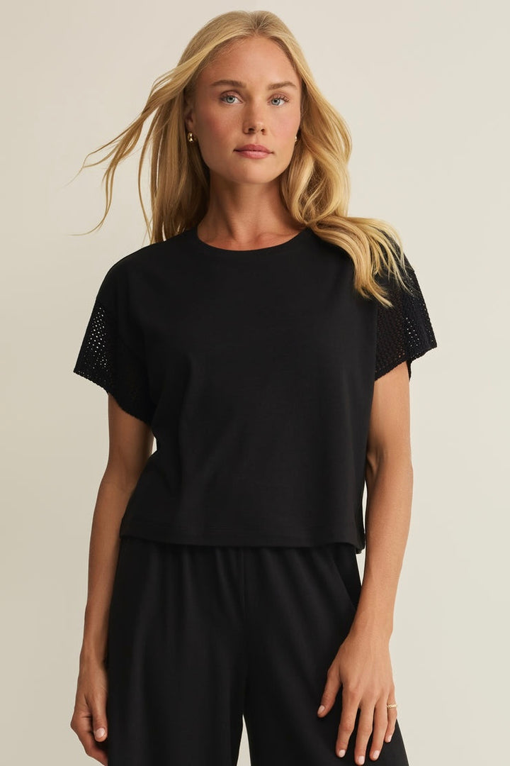 Banyan Crochet Top in Black