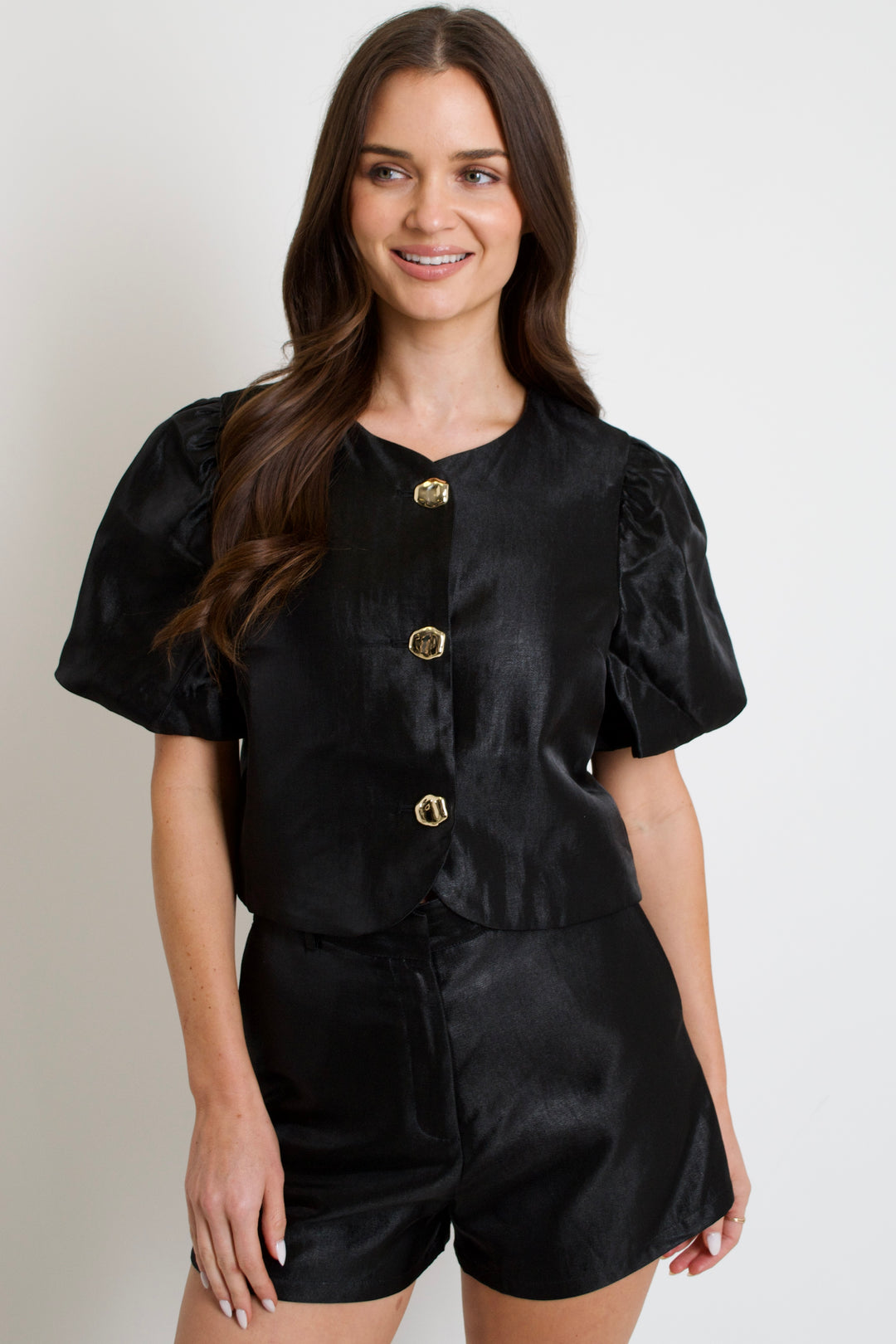 Chloe Satin Shorts // black
