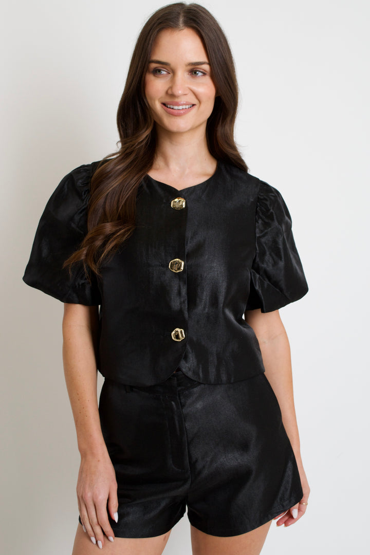 Chloe Satin Shorts // black