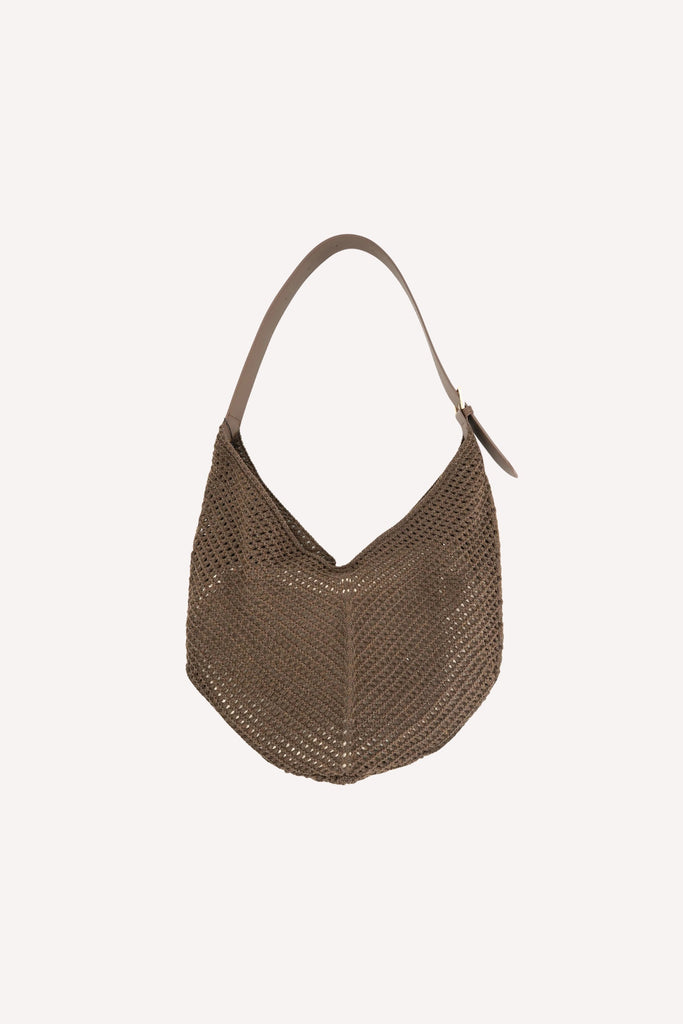 Crochet Hobo Bag // chocolate