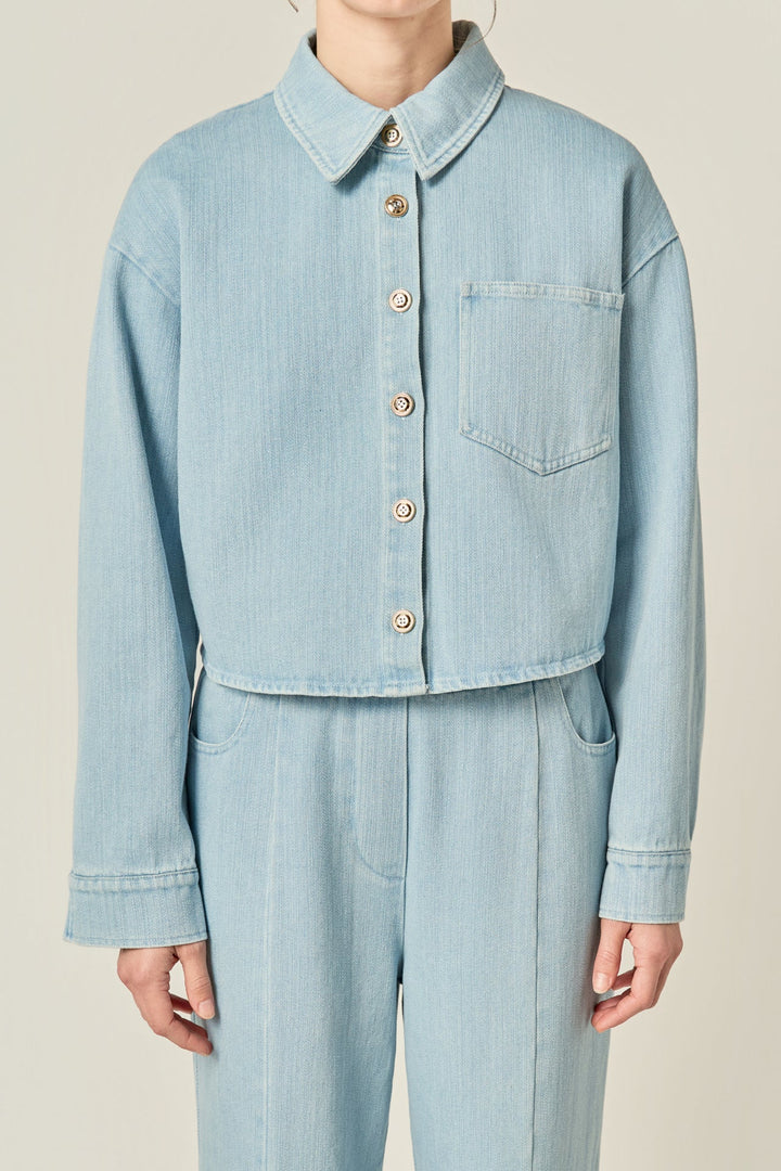 The Cropped Denim Shirt