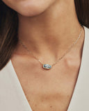 Elisa Luxe Pendent Necklace in Light Blue
