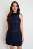 Darcy Navy Tweed Mini Dress