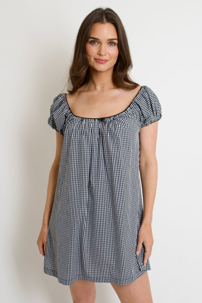Harper Gingham Babydoll Dress