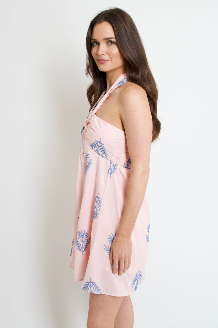 Azure Leaf Mini Dress