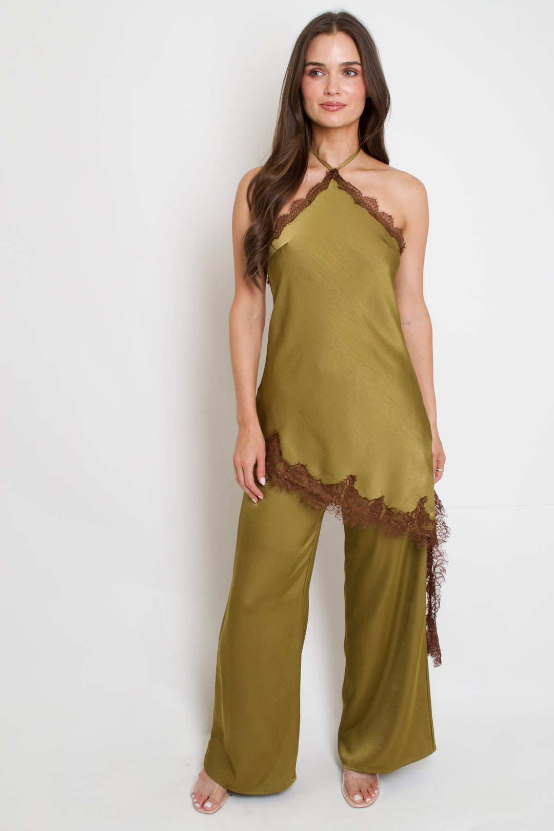 Sloane Satin Lace Jumpsuit