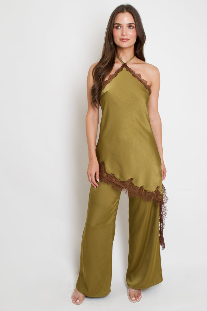 Sloane Satin Lace Jumpsuit