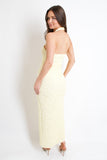 Textured Halter Midi Dress
