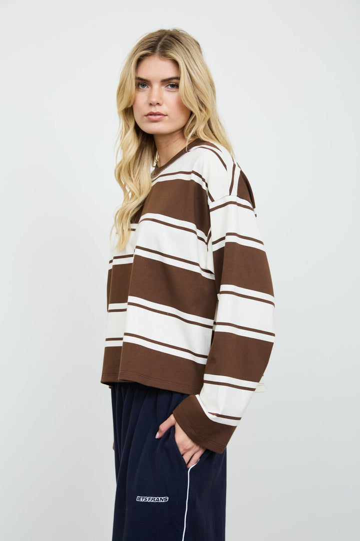 Rugby Stripe Tee // brown