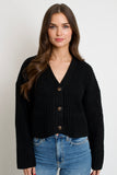 Loop Knit Cardigan // black