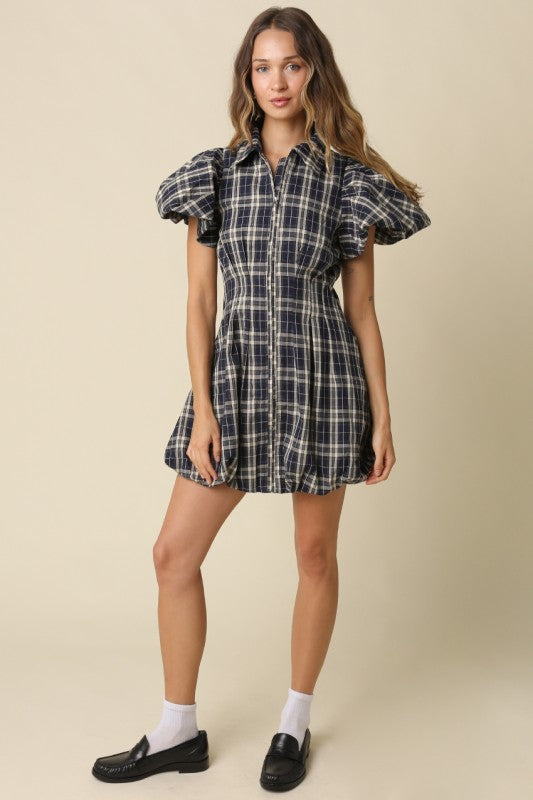 Jeanne Plaid Bubble Dress