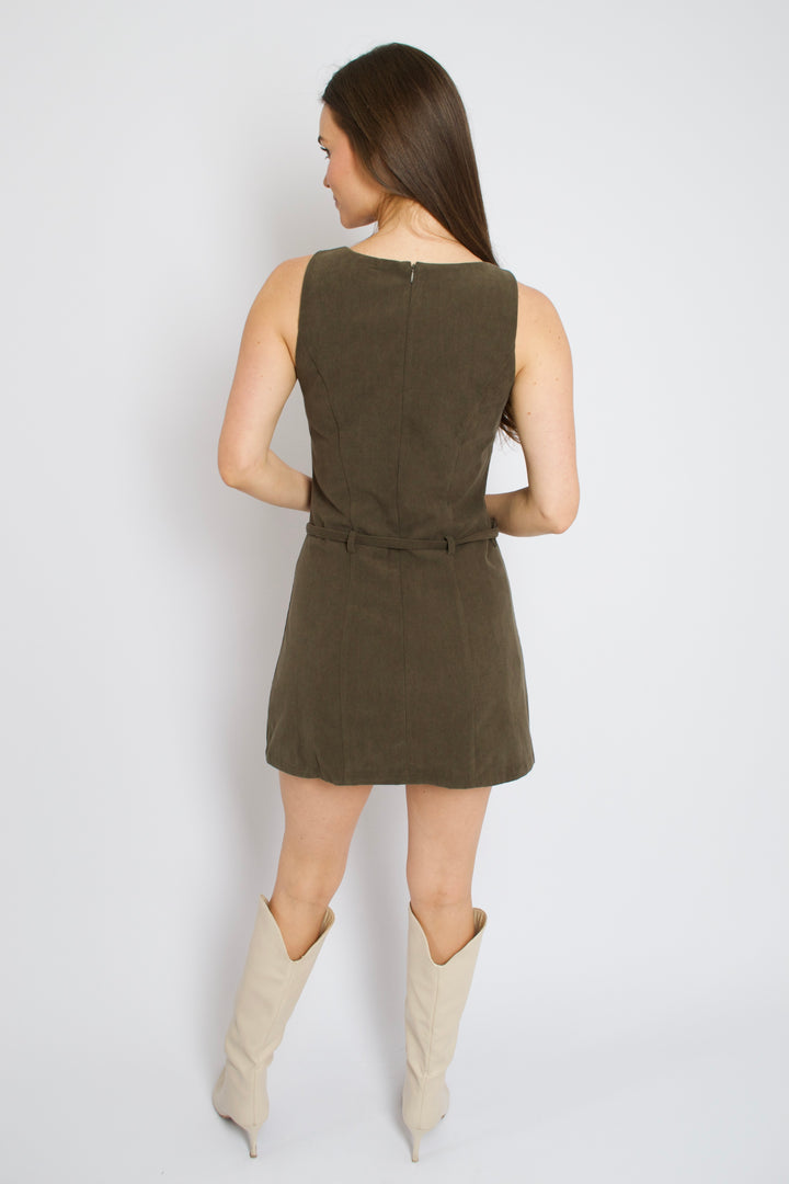 Liv Suede Belted Dress