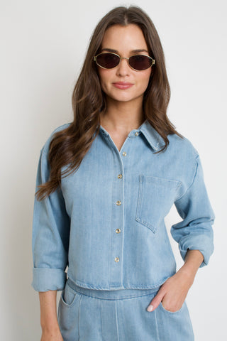 The Cropped Denim Shirt