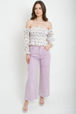 Lilac Linen Top
