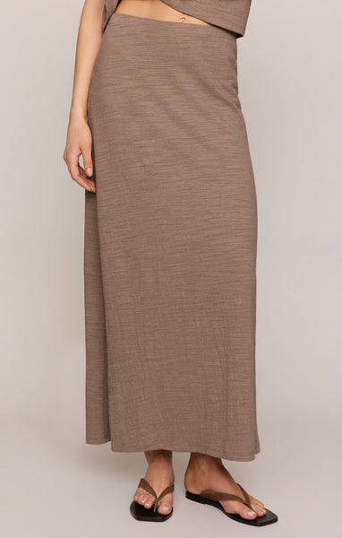Delavine Textured Midi Skirt // iced coffee