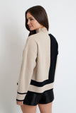 Colorblock Turtleneck Sweater