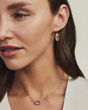 Elisa Luxe Pendent Necklace in Light Pink CZ