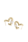 Emery Heart Gold Hoop Earrings
