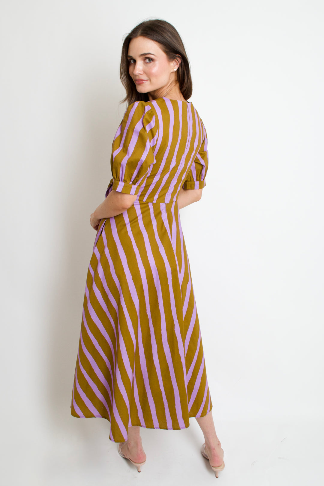 Abstract Stripes Maxi Dress
