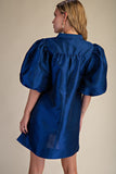 Kyla Puff Sleeve Dress // navy