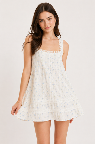 Ditsy Eyelet Babydoll Dress