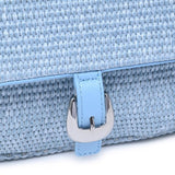 Gloria Straw Crossbody // baby blue