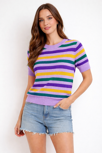 Lilac Stripe Parade Top