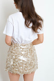 Champagne Sparkle Mini Skirt