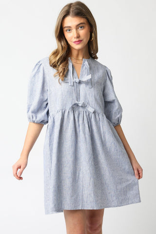 Jenny Linen Stripe Dress