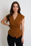 Gaia Surplice Top // camel