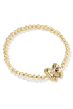 Haley Bow Gold Stretch Bracelet in Rose Mother-of-Pearl