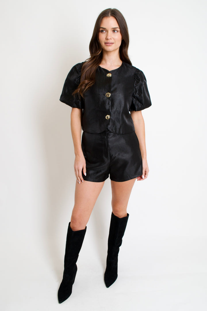 Chloe Satin Shorts // black