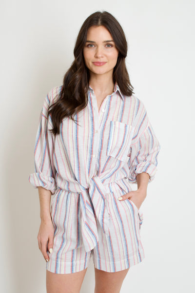 Angelina Linen Stripe Top