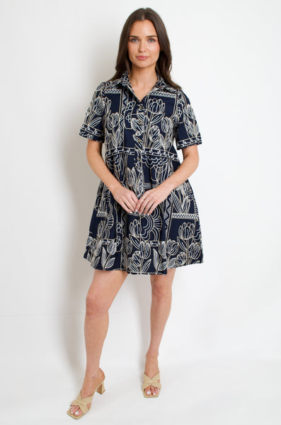 Selene Stitch Shirt Dress