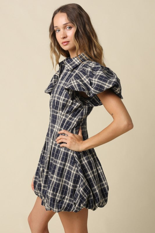 Jeanne Plaid Bubble Dress