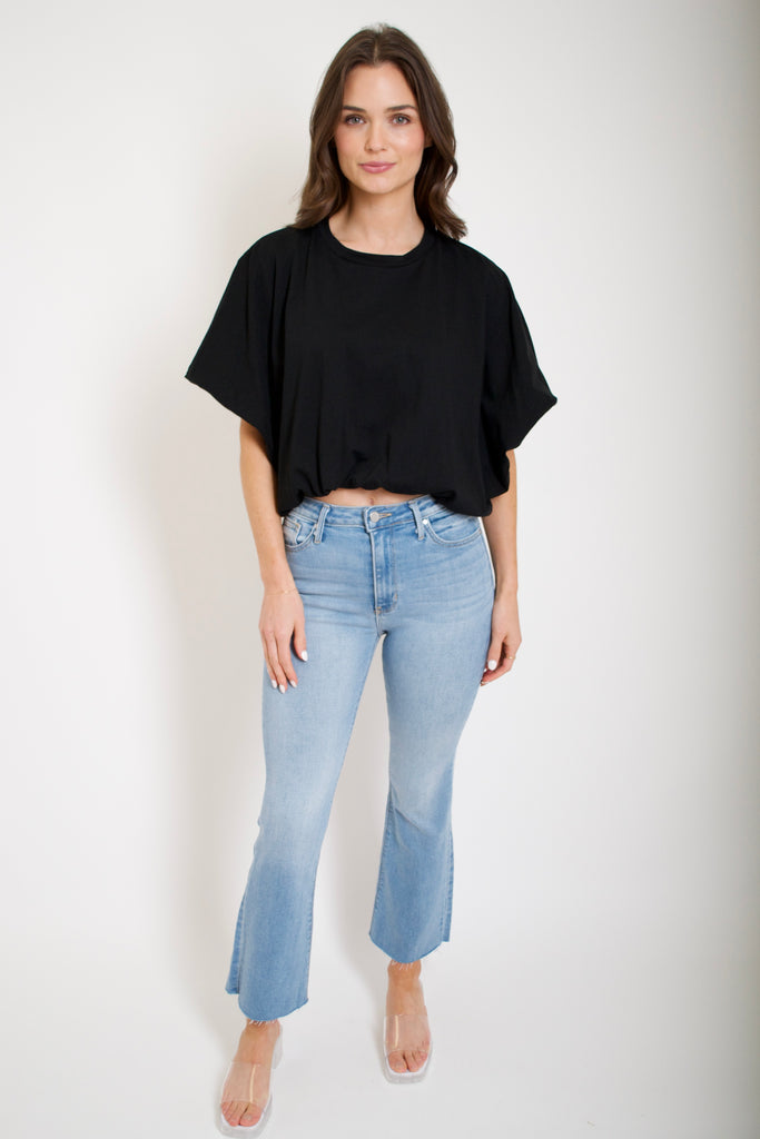 Bubble Hem Tee // black
