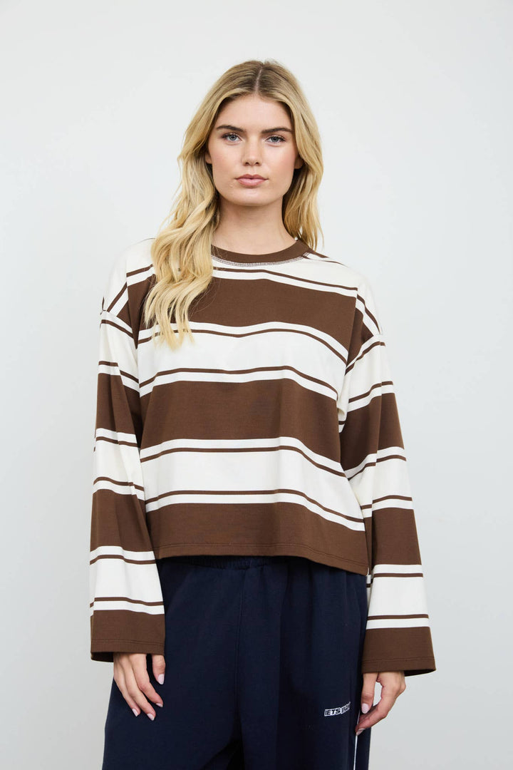 Rugby Stripe Tee // brown