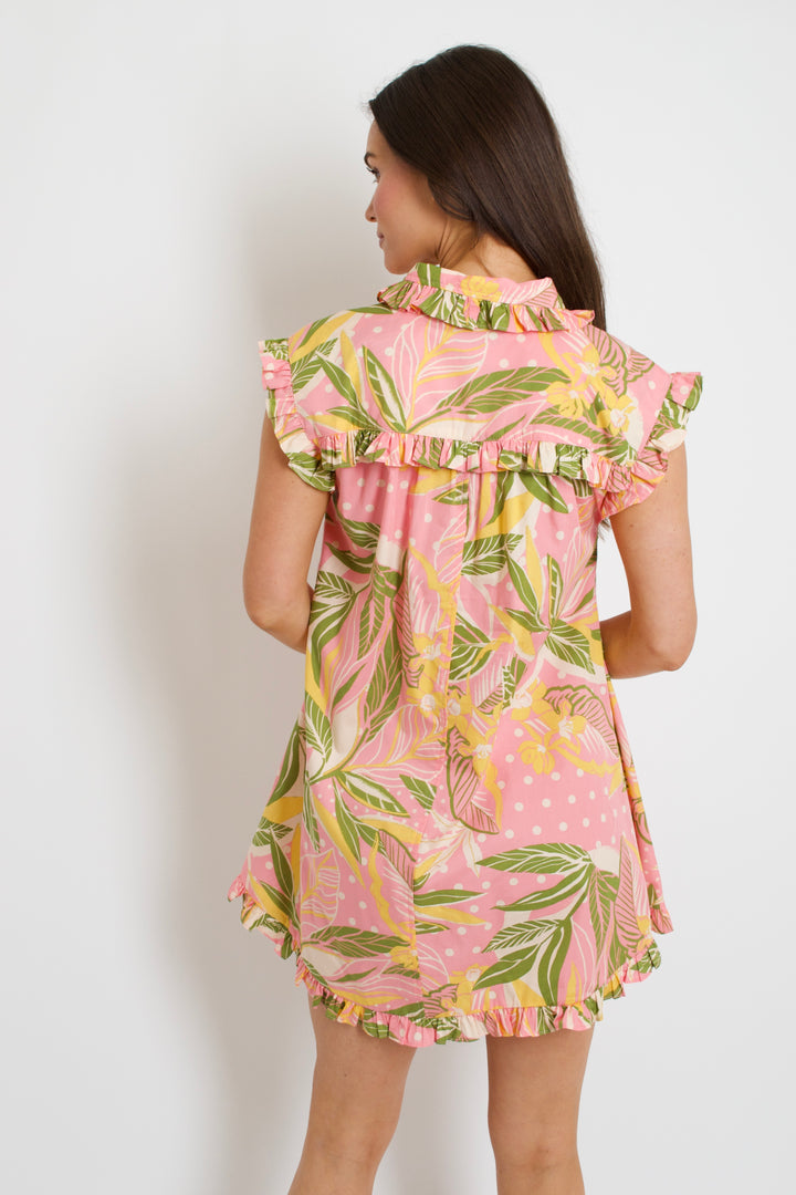 Nicole Tropical Shirt Dress