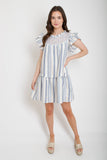 Misty Stripe Linen Dress
