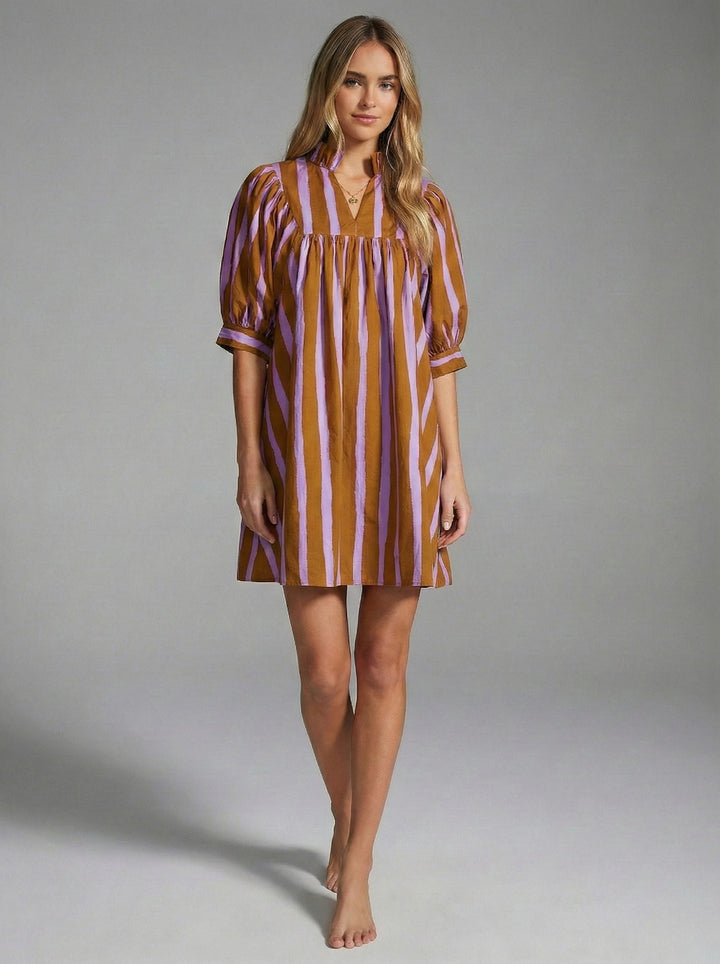 Abstract Stripes Mini Dress