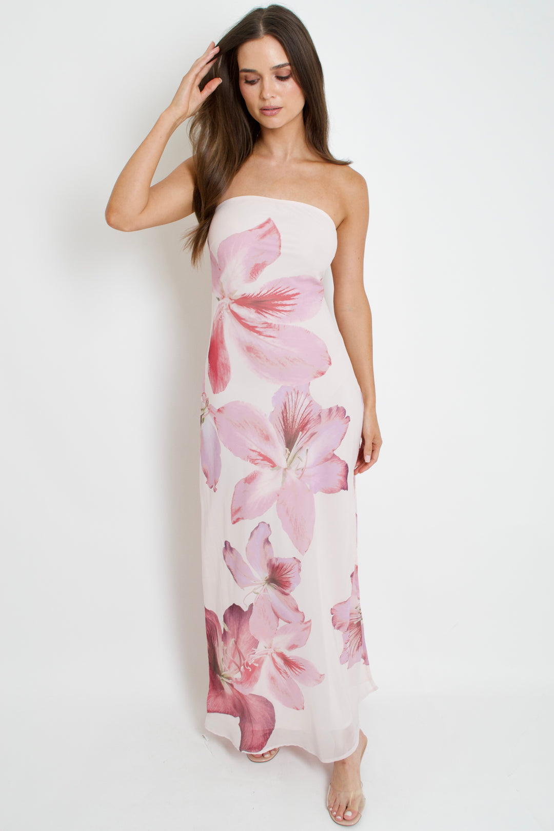 Laelia Orchid Strapless Dress
