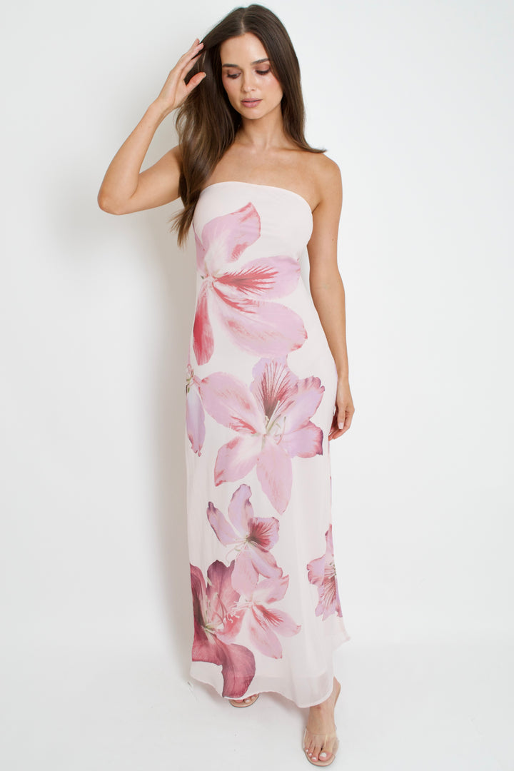 Laelia Orchid Strapless Dress