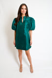 Kyla Puff Sleeve Dress // emerald