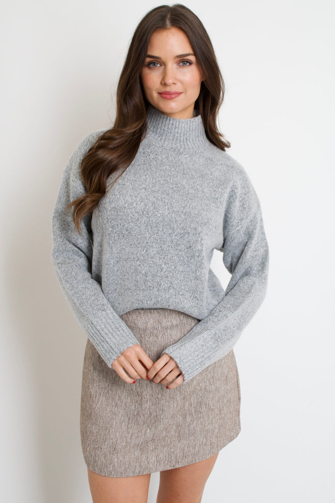Turtleneck Must Have Sweater // heather grey
