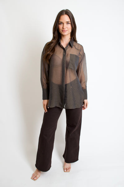 Espresso Organza Top