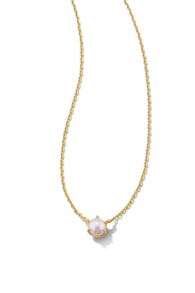 Ashton Gold Pendant Necklace in White Pearl