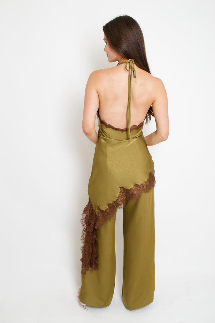 Sloane Satin Lace Jumpsuit