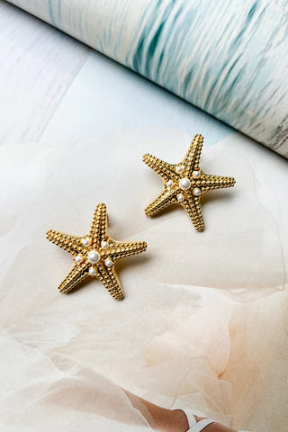 HELLO EDIE // Embellished Starfish Studs