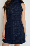 Darcy Navy Tweed Mini Dress